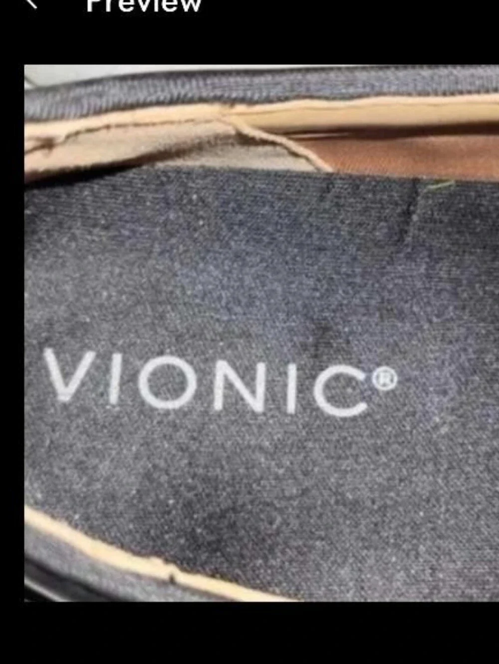 Vionic Leather Kimmie Black White Slip On Loafer Tennis Shoe Sneaker Women 7.5